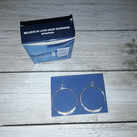 Believe in Love | Sparkly hoop Earrings - Picture 2 of 2